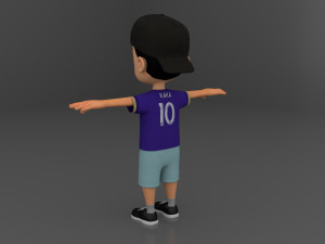 Kid Cartoon Rigged 3D Model