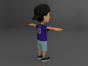 Kid Cartoon Rigged 3D Model