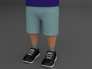 Kid Cartoon Rigged 3D Model