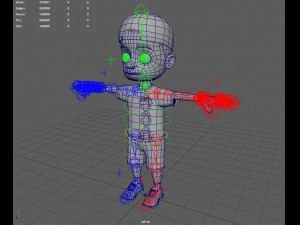 Kid Cartoon Rigged 3D Model
