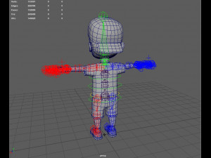 Kid Cartoon Rigged 3D Model