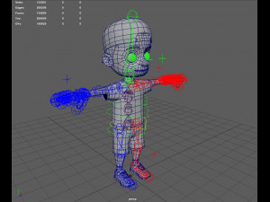 Kid Cartoon Rigged 3D Model