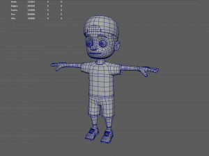 Kid Cartoon Rigged 3D Model