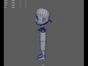 Kid Cartoon Rigged 3D Model
