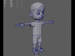 Kid Cartoon Rigged 3D Model