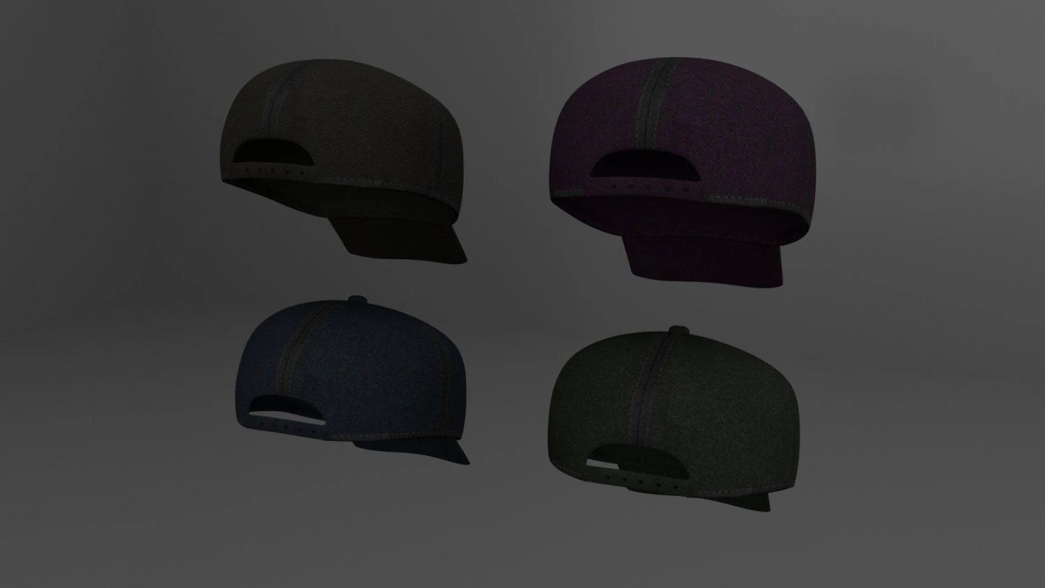 Caps Low Poly 3D Model .c4d .max .obj .3ds .fbx .stl .blend 