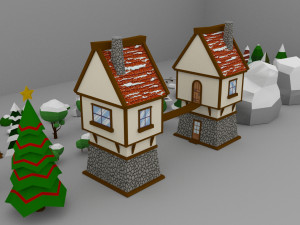 Low Poly Christmas Pack 01 3D Model
