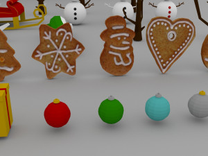 Low Poly Christmas Pack 01 3D Model