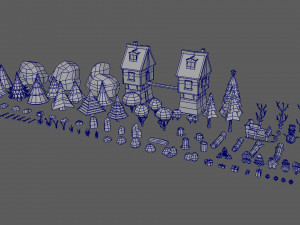 Low Poly Christmas Pack 01 3D Model