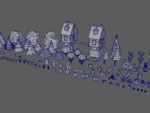 Low Poly Christmas Pack 01 3D Model