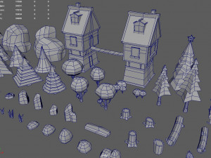 Low Poly Christmas Pack 01 3D Model