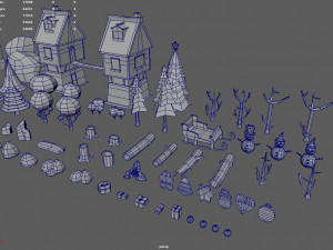 Low Poly Christmas Pack 01 3D Model