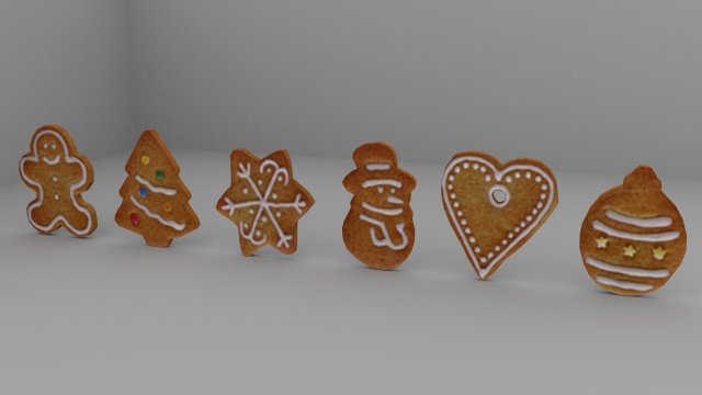 Christmas Cookies 3D मॉडल .c4d .max .obj .3ds .fbx .stl .blend 