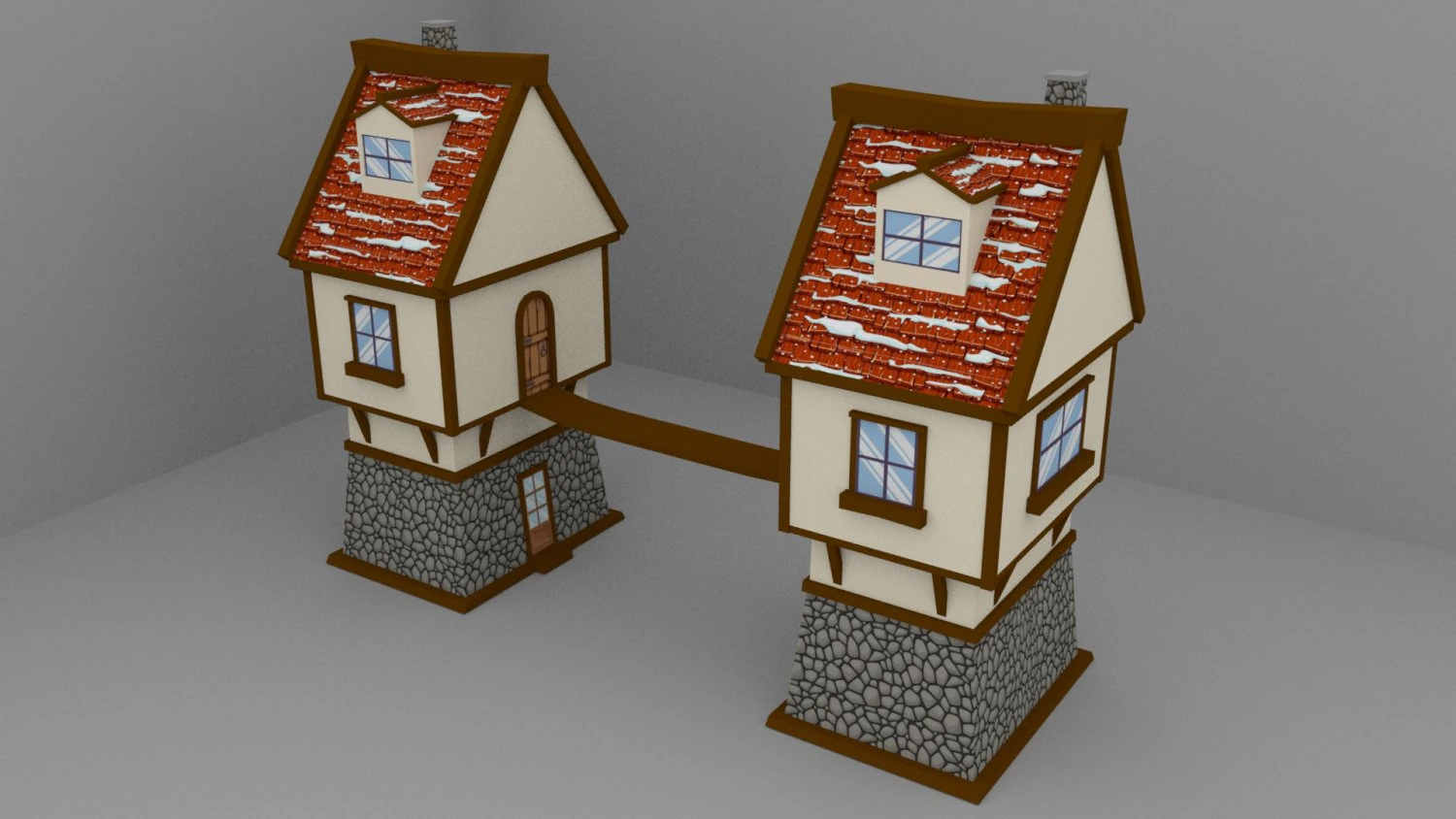 Christmas House 01 3D Model .c4d .max .obj .3ds .fbx .stl .blend