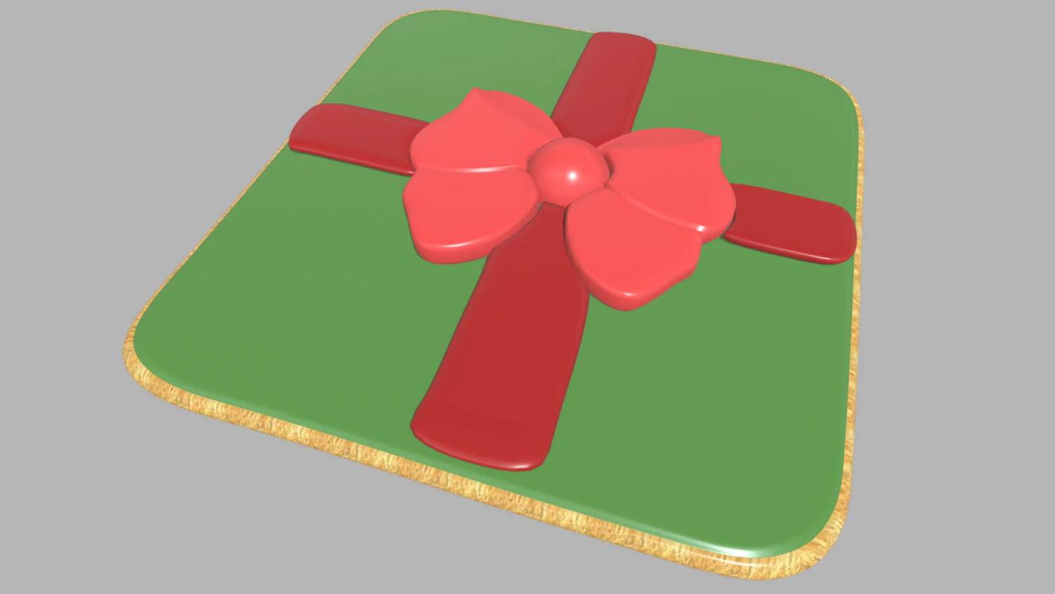 Gift Cookie Christmas 3D Model .c4d .max .obj .3ds .fbx .stl .blend 