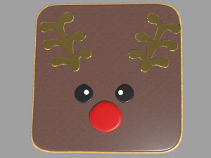 Biscotto di renna natalizio Modello 3D