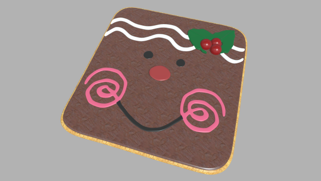 Smile Cookie Christmas 3D 모델 .c4d .max .obj .3ds .fbx .stl .blend 