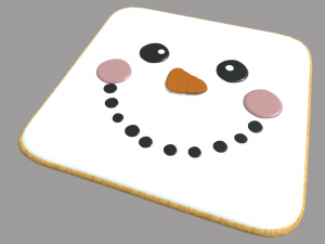Snowman Cookie Christmas 3D Model