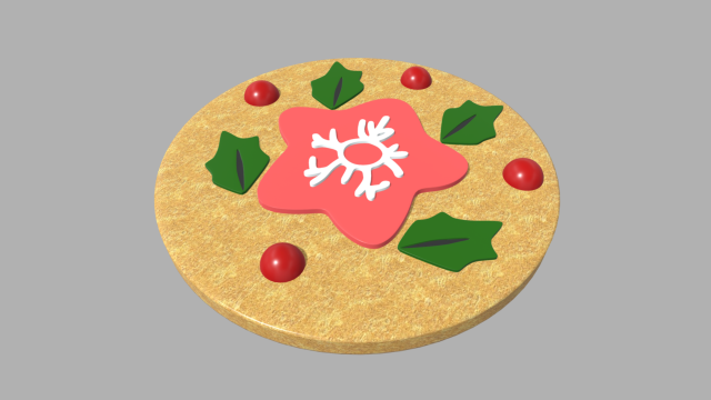 Circle Star Cookie Christmas Model 3D .c4d .max .obj .3ds .fbx .stl .blend 