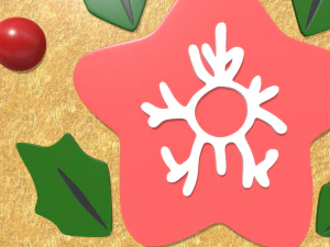 Cerchio Stella Biscotto Natale Modello 3D