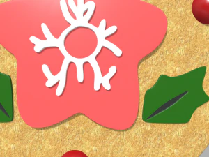 Cerchio Stella Biscotto Natale Modello 3D