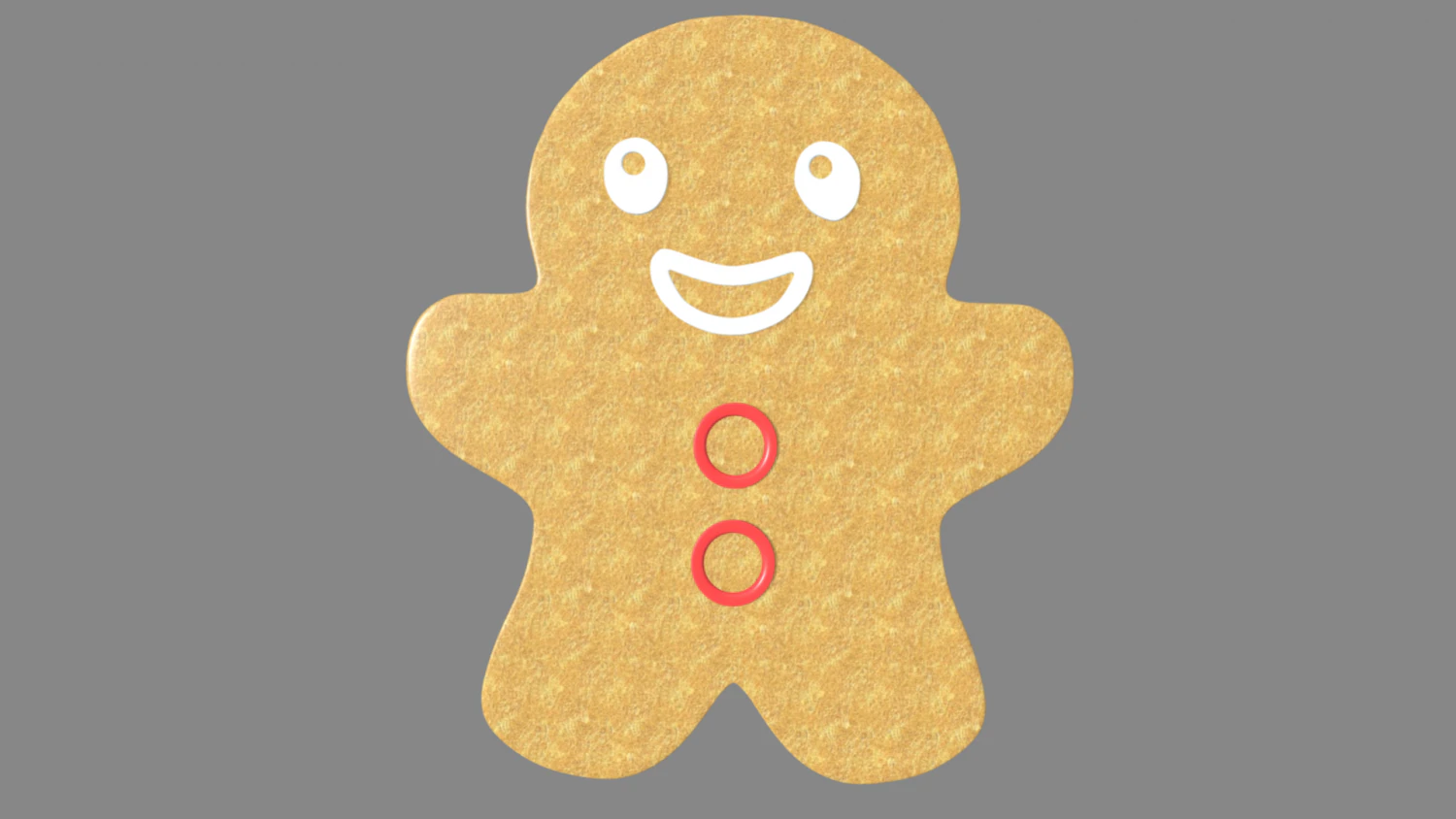 Gingerbread Cookie 01 3D Model .c4d .max .obj .3ds .fbx .stl .blend 