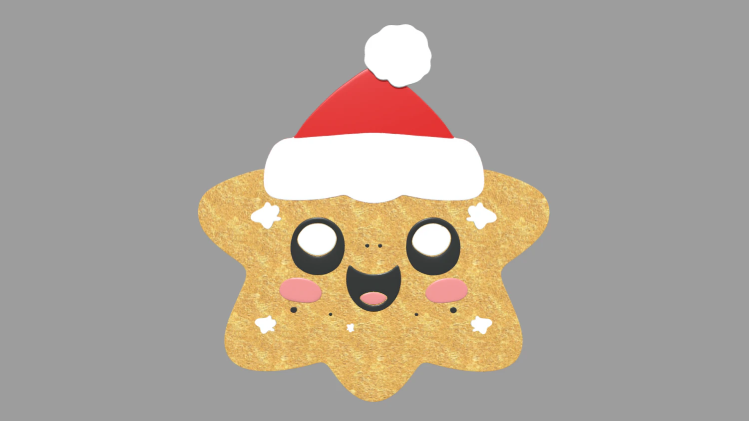 Star Cookie Christmas 3D Model .c4d .max .obj .3ds .fbx .stl .blend 