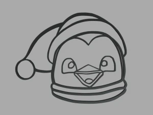 圣诞企鹅墙剪影 01 3D 模型