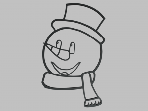 Snow Man Wall Silhouette 01 3Dモデル