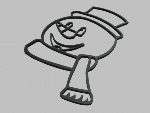 Snow Man Wall Silhouette 01 3D Model
