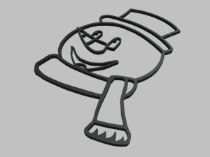 Snow Man Wall Silhouette 01 3D Model