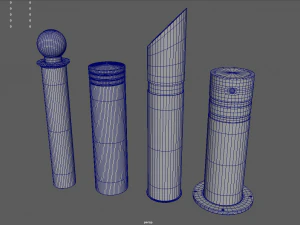 Bollards 07 08 09 010 3D Model