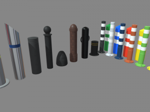 Bollards Pack 3D 模型