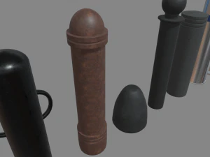 Bollards Pack 3D Model