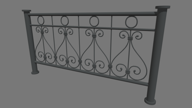 Fence 01 3D Model .c4d .max .obj .3ds .fbx .stl .blend 