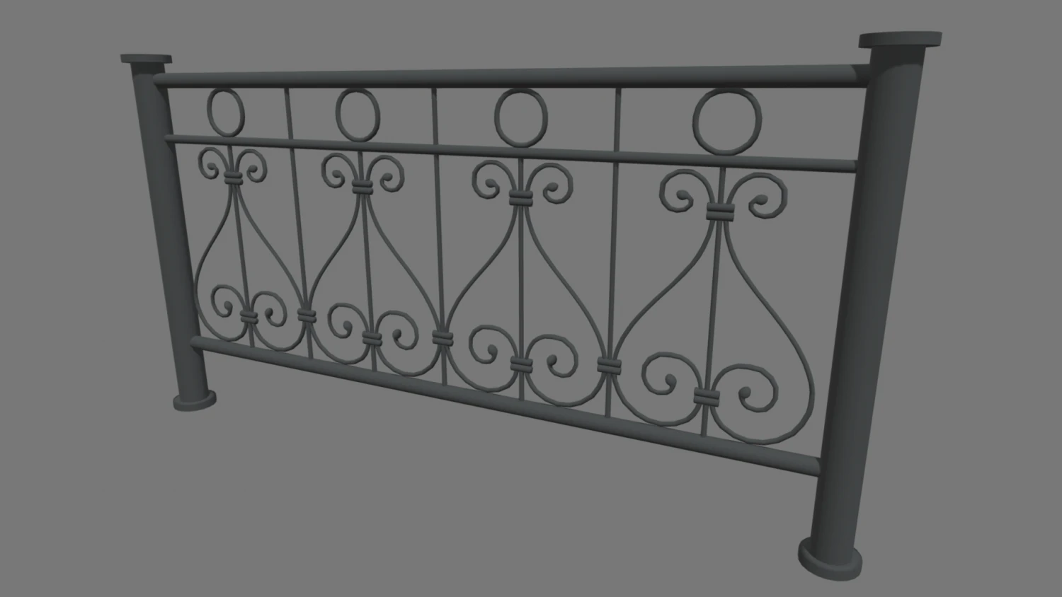 Fence 01 3D Model .c4d .max .obj .3ds .fbx .stl .blend 