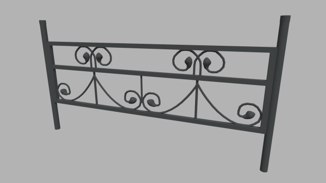 Fence 08 3D Model .c4d .max .obj .3ds .fbx .stl .blend 