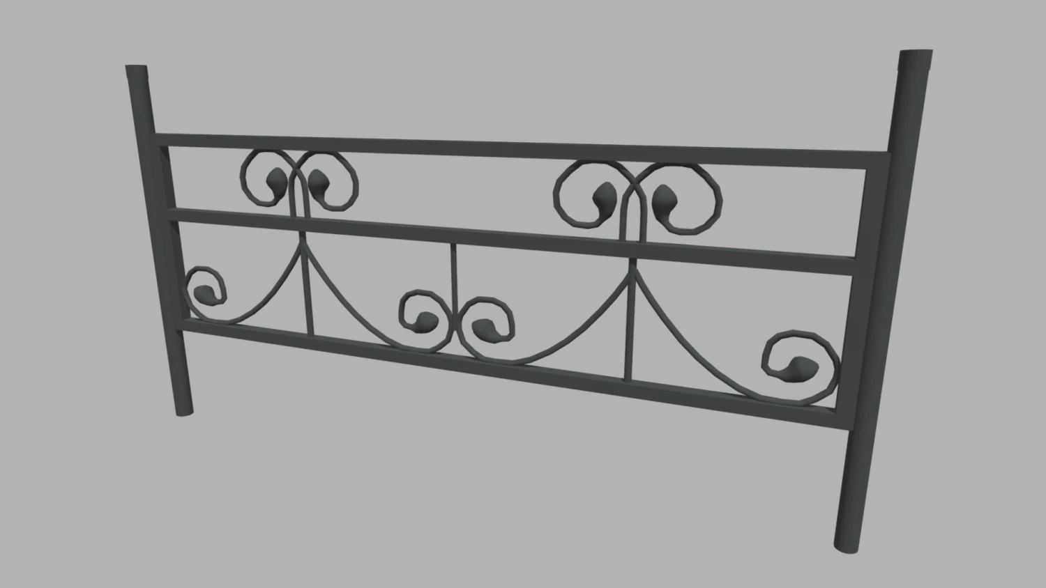 Fence 08 3D Model .c4d .max .obj .3ds .fbx .stl .blend 