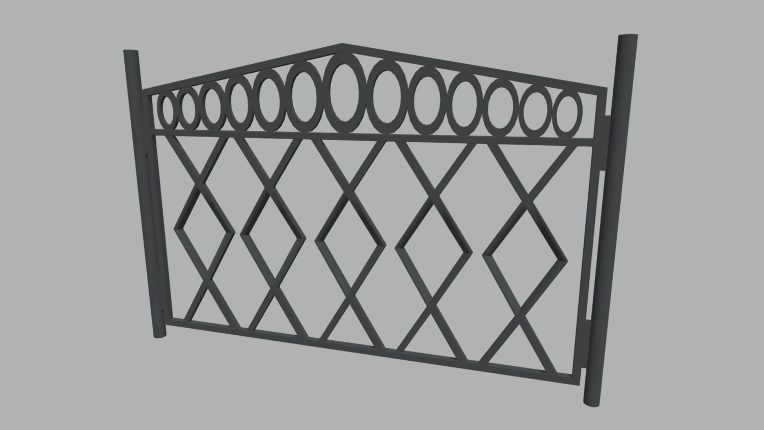 Fence 09 3D Model .c4d .max .obj .3ds .fbx .stl .blend 