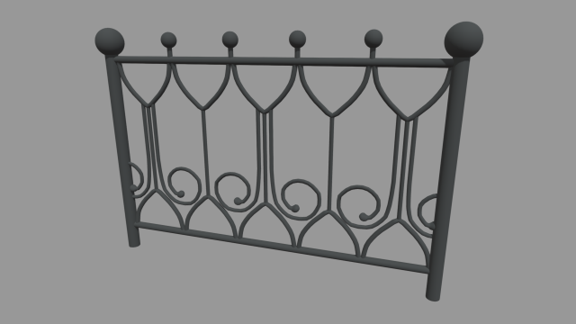 Fence 012 3D 모델 .c4d .max .obj .3ds .fbx .stl .blend 