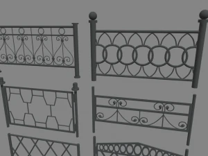 Z&auml;une-Paket 3D Modell