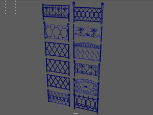 Z&auml;une-Paket 3D Modell