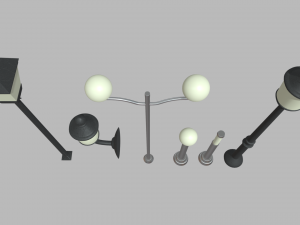 Street Lights 01 02 03 04 05 06 3D Model