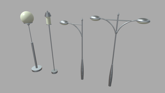 Street Lights 07 08 09 010 Modello 3D .c4d .max .obj .3ds .fbx .stl .blend 
