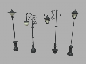 Street Lights 011 012 013 014 3D 模型