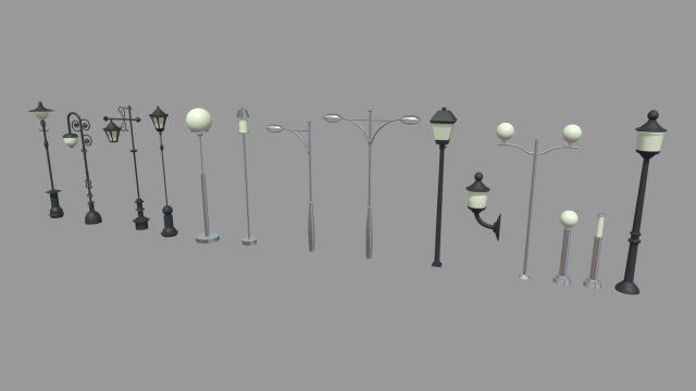 Street Lights Pack Model 3D .c4d .max .obj .3ds .fbx .stl .blend 