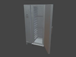 Холодильник металлический шкаф с дверью 3D Модель