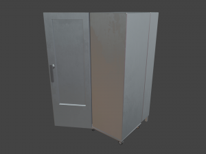 Refrigerator metal cabinet with door Modello 3D