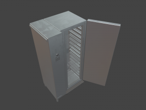 Refrigerator metal cabinet with door Modello 3D