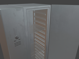 Refrigerator metal cabinet with door Modello 3D